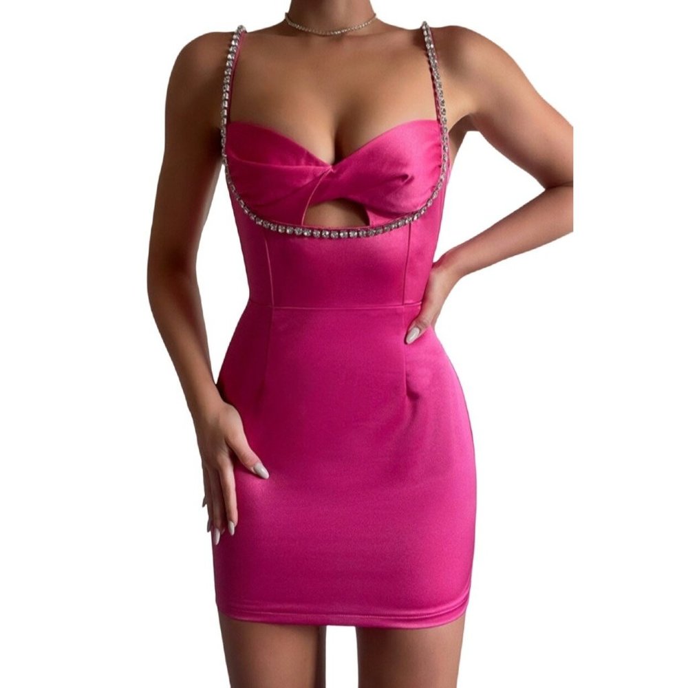 Runaway Serafina Cutout Bodycon Mini Dress Fuschia Size Large NWT